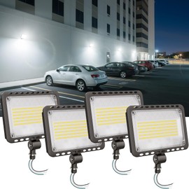 CINOTON 120W LED Flood Lights Outdoor, IP65 Waterproof Exterior Security Wall Lights with 180°Knuckle, 16800LM 120V Outside Aluminum Lighting Fixture for Courtyard Barn Garage 5000K 4 Pack, UL Listed