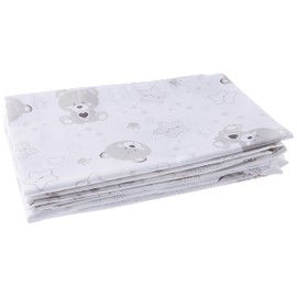 Italbaby 020.1000-002 Set Da 3 Lenzuoline Per Lettino In Puro Cotone E Made In Italy, color Grigio, 3 Unità