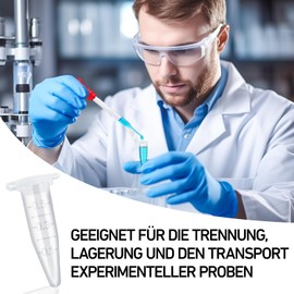 Eppendorf Centrifuge Tubes, Reaction Vessels, 0.5 ml, 1.5 ml, 2 ml, 0.5 ml, Pack of 50