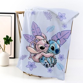 DASIAUTOEM Cartoon Blanket, Wool Blanket, Cartoon Anime Flannel Blanket, Stitch Fleece Blanket, 150 x 130 cm, Cuddly Blanket, Fluffy Blanket, Cuddly Blanket, Birthday Gifts, Children, Boys, Girls