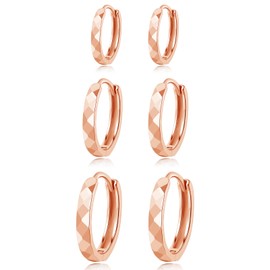 Loutade Hoop Earrings 925 Silver, 3 Pairs 925 Sterling Silver Hoop Earrings Set, Hypoallergenic Small Unisex Sleeping Cartilage Round Hoop Earrings Hoop Earrings Silver Women's Earrings in 9/11/13 mm,