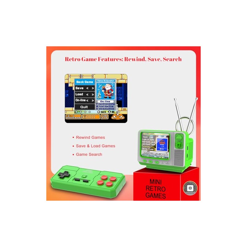 EASEGMER Retro Handheld Game Console - 168 Classic Games |