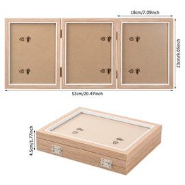 Ehuihuan Wooden Picture Frame, Double Collage Photo Frame, Picture Frame, 3 Pictures, Picture Frame Collage with Hinge, Triple, Wooden Picture Frame for Office, Wedding, Family (8 Inch / 22.8 cm /