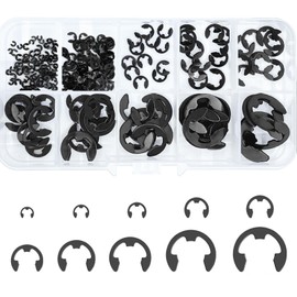 Alethron Retaining Ring, 120 Pieces Snap Ring Set, 10 Size Retaining Rings Retaining Washers Snap Rings E-Clips Clamping Ring for Shafts with Plastic Box (1.5/2/3/4/5/6/7/8/9/10 mm)