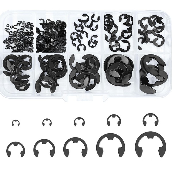 Alethron Retaining Ring, 120 Pieces Snap Ring Set, 10 Size