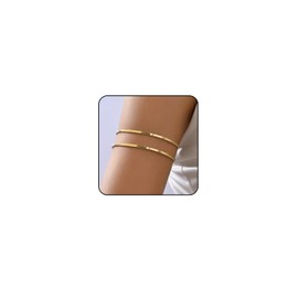 Gold Cuff Bracelets for Women Arm Bracelet Upper Arm Adjustable Bracelets for Women Layered Silver Jewelry (Gold 2)