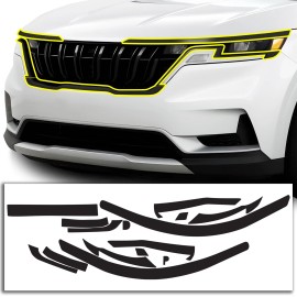 Clearsurface Fits Kia Carnival 22-24 Middle Grille Chrome Delete Decal Blackout Vinyl Trim - Gloss Black