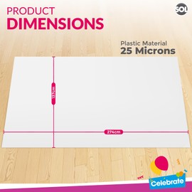 8pk Long White Table Cloth Party | 274 x 137cm | Plastic Table Cover Party Table Cloth Disposable Tablecloths for Parties | Plastic Tablecloth | White Disposable Tablecloth | White Plastic Table Cloth