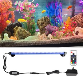 Submersible Fish Tank Aquarium Light: Bright Aquarium Lighting Full Spectrum - Adjustable Brightness Colors Change Underwater Led Strips with Remote and Suction Cups for Aquarium Fish Tank(11.8 Inch)