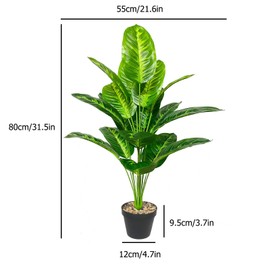 Rozwkeo Artificial Plant in Pot Fake Tree Trunks Leaves Faux Potted for Indoor Outdoor Modern Decoration Home Office Living Room Bedroom Balcony Housewarming Gift (80cm Tropical Bird of Paradise)