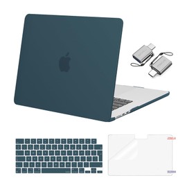 MOSISO Compatible with MacBook Air 15 inch Case 2025 2024 2023 M4 M3 M2 A3241 A3114 A2941, Hard Shell Cover for MacBook Air Case M2 M3 M4 15 &KeyboardSkin&ScreenFilm&Type C Adapter, Teal Green