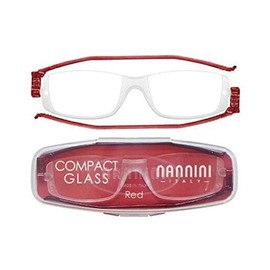 老眼鏡 コンパクトグラス2 nannini リーディンググラス 男性用 女性用 メンズ レディース シニアグラス 全12色(＋2.50,レッド)