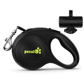 Retractable Dog Leash for Large Dog, 26ft Heavy Duty Retractable Pet Leash with Poop Bag Holder, 360° Tangle-Free, One-Button Control, Reflective Leashes for Medium/Large Dogs Up to 110 lbs(Black)