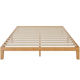 UOCFYK 12 Inch Solid Wood Platform Bed, Full Size Bed Frame with Wood Slat Support, No Box Spring Needed, Easy Assembly, Natural Pine