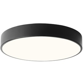 POLITAMP 4-Light Close to Ceiling Lamp,18 inch Large Size Matted Black Metal Shade Flush Mount Ceiling Light Fixtures, E12 Socket Lamp for Living Room Bedroom Kitchen Island Dining Room