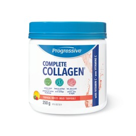 Progressive Progressive Complete Collagen Tropical Breeze, Canadian-Made, for Healthier Hair, Skin, Nails and Joints. Grass-Fed Non-GMO with Antioxidants, Hydrolyzed with Vitamin C for Best Absorption, 250 g