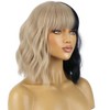 BERON 14 Inches Black Blonde Wig with Bangs Short Curly
