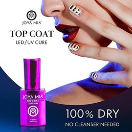 JOYA MIA Esmalte de uñas de gel profesional de larga duración, no necesita limpiadores (15 ml, capa superior)