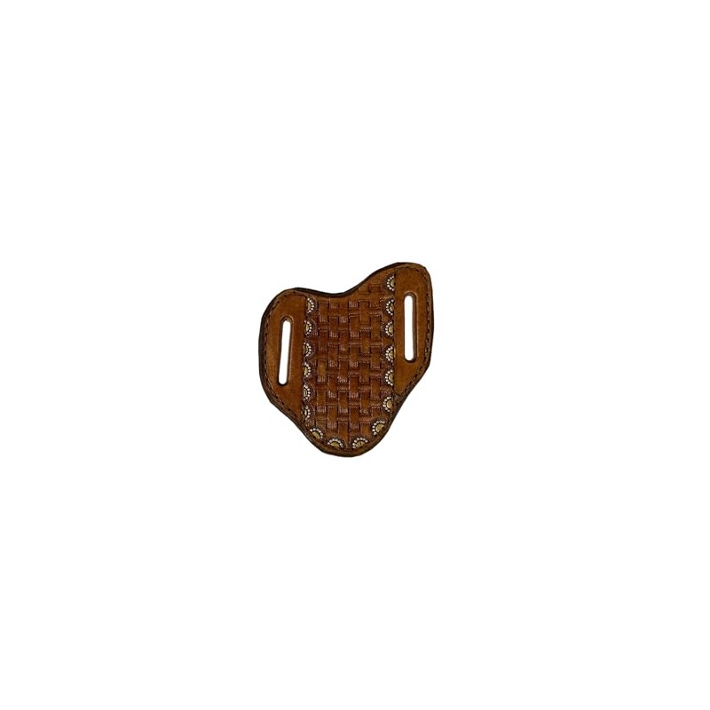 pancake knife sheath hand tooled and painted out of quality