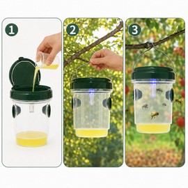 Solar LED Wasp & Fruit Fly Trap – Reusable Hanging Outdoor Insect Catcher for Garden, Patio & Orchard