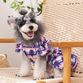 CuteBone Frilly Dog Dress Princess Puppy Birthday Dresses with Ruffled Sleeves Cat Clothes Outfit for Small Dogs Girl Pet Apparel FX03L