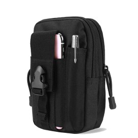 DOETYD Tactical Pouch Waist Bag Fanny Pack Belt Pouch Belt Bag Men Bumbag with Adjustable Belt and Pockets for Travel Hiking Walking Outdoor Cycling (Black)