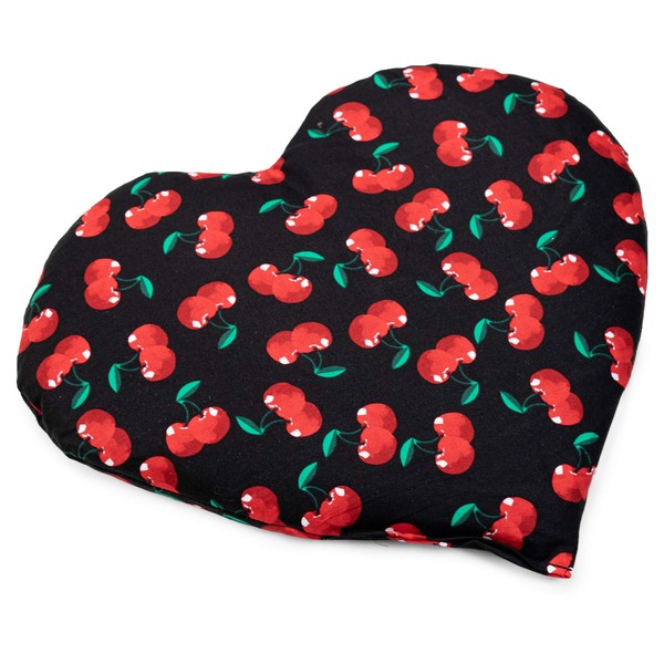 Cherry Stone Cushion Heart – Approx. 30 x 25 cm Cherry Black – Heat Cushion – Grain Cushion – A Charming Gift