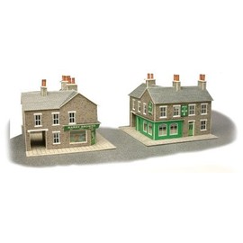 Metcalfe PN117 N Gauge Corner Shop & Pub Card Kit - Stone