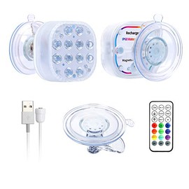 VIDOME Rechargeable Pool Lights for above Ground Pools&Inground Pool Waterproof Submersible Led Lights Remote Controlled,with Suction Cup,Color Changing Magnetic Pool Light