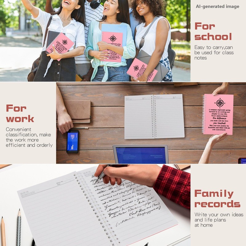JOHSBYD 2Pcs Spiral Notebook,Goodbye Gifts for Coworkers Leaving Gifts Never