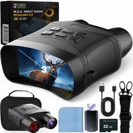 M. A. C.® Night Vision Goggles – 4K HD Infrared Night Vision Binoculars with 5X Digital Zoom, 3" Screen, Rechargeable Battery (Black)