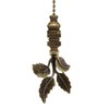 Leaves Ceiling Fan Pull, 3"h with 12" Antiqued Brass Chain