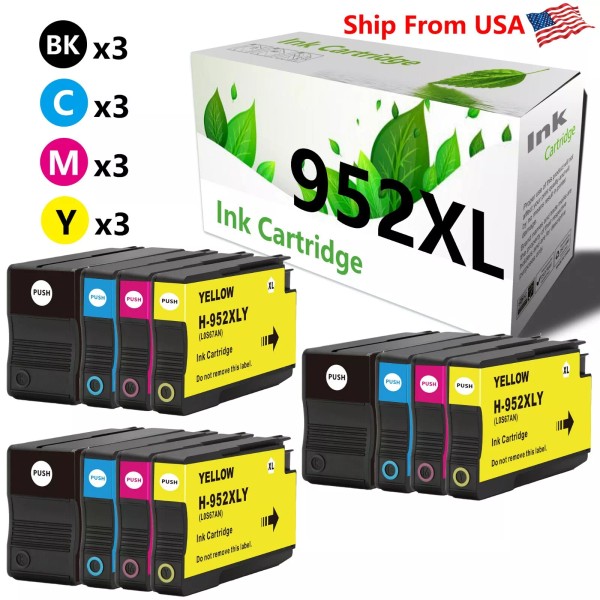 12PK 952XL 952 Ink Cartridge Fit For OfficeJet Pro 8720