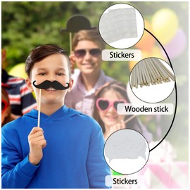 Andiker 30 Pccs Birthday Photo Booth Props, Rose Gold Happy Birthday Party Decoration DIY Funny Photobooth Sign Kits Include Lipstick