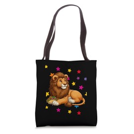 Lion Eating Taco Colorful Costume Food Lover Kids Toddler Tote Bag