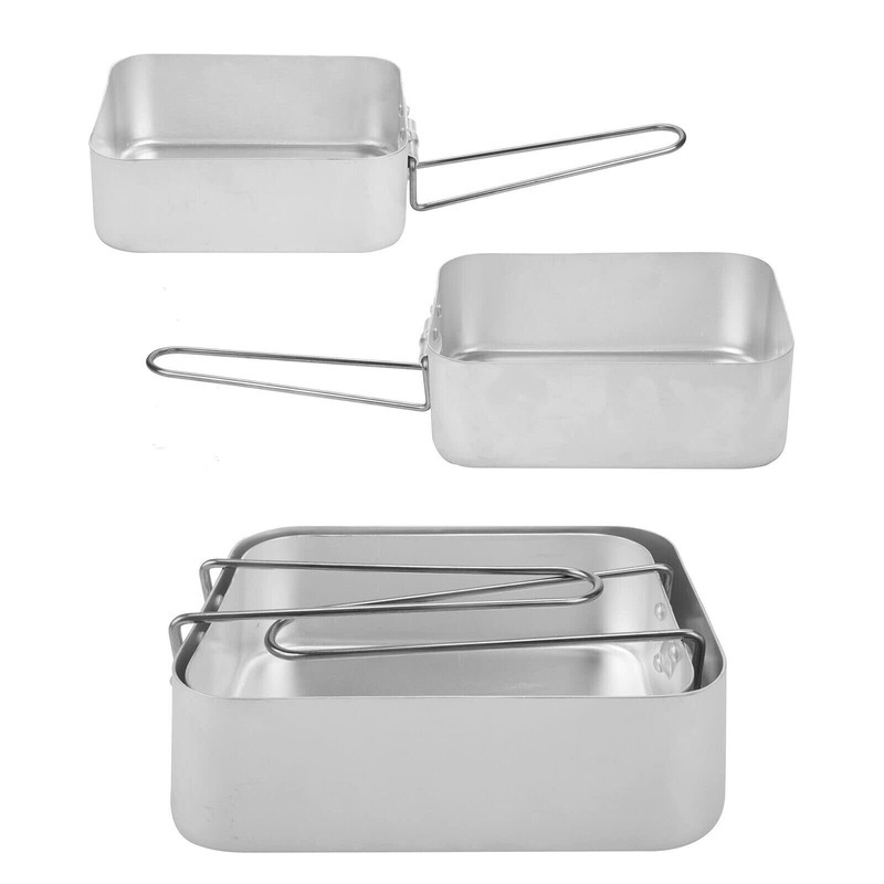Summit Set of 2 Nesting Aluminium Mess Tins for Camping