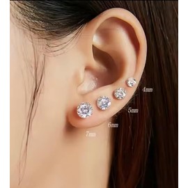 Charm Outlet S925 Sterling Silver Moissanite Diamond Stud Earrings, 0.3-1.2ct Lab Grown, White Gold Plated (1.2, carats)