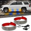 XRIDONSEN 2PCS 60 inch Amber Blue Emergency Lights Strip 720
