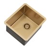 BoomHoze Gold Bar Sink, 13 x 15 Inch Undermount Kitchen