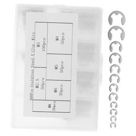 FELTECHELECTR Assortment Kit 6 Sizes M2.5 M5 M8 300 Pcs 304 Stainless Steel Retaining Rings Split Washers Included