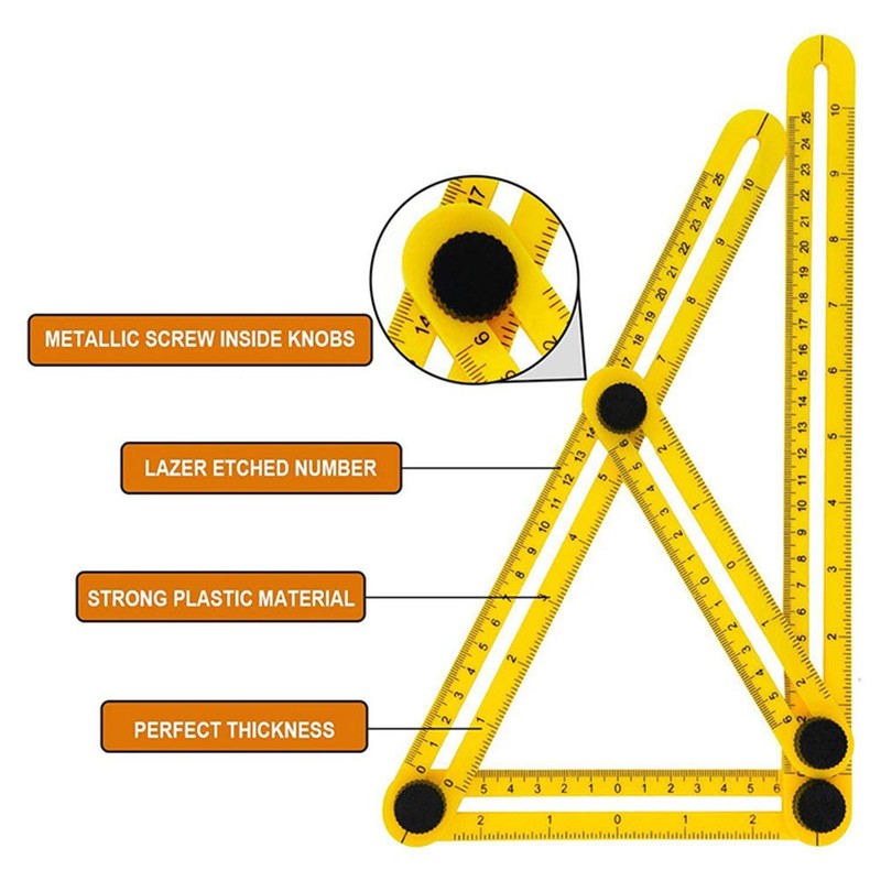 DXIA Angleizer Template Tool, Angleizer Measuring Ruler Multi-Angle, DIY Tools,