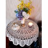 USTIDE Handmade Crochet Tablecloth 100% Cotton Soft Table Cloth Romantic