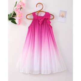 Kids Toddler Girl Dress Summer Clothes Ruffle Sleeveless Little Girl Dress Ombre Casual Beach Sundress Outfits Pink White Dresses for Girls 7-8