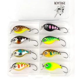 KAIRI Micro Crankbait Set of 8 Colors Barbares with Hooks for Fishing Lures, Tube Fishing, Mountain Stream