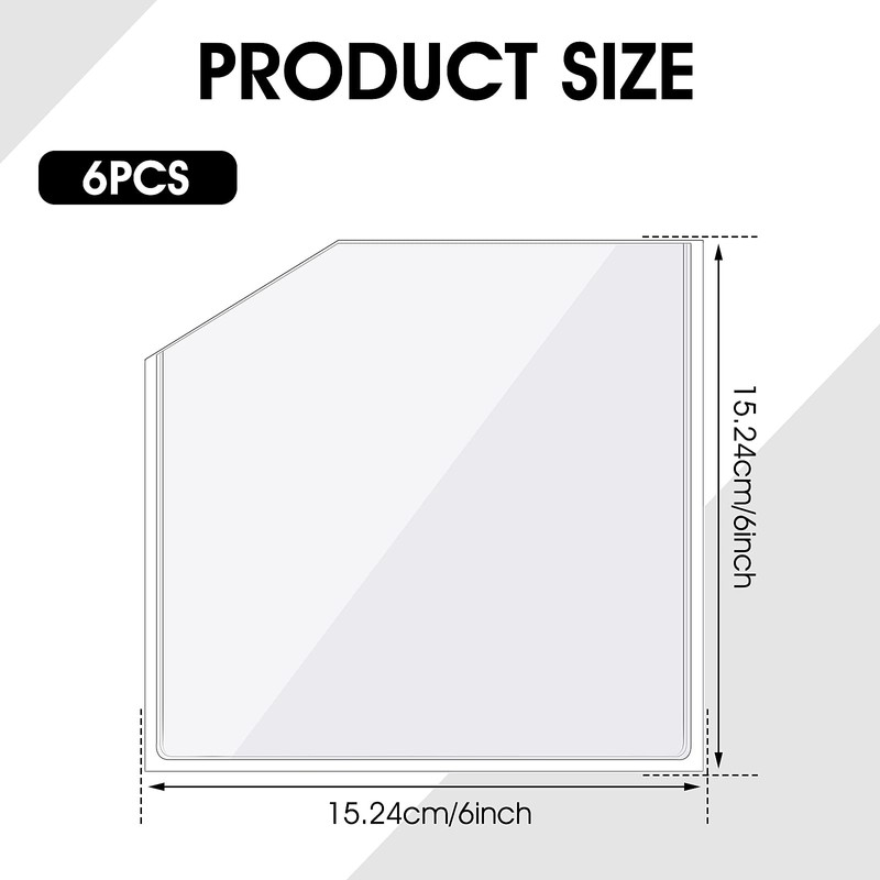 6 Pcs Planner Adhesive Pockets Clear Corner Pockets Sticky Pockets