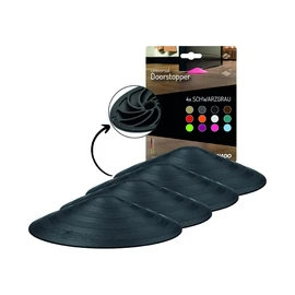 Doornado Strong Rubber Door Stopper - Door Holder No Drilling - For All Types of Doors and Floors - 118 x 25 mm - Design Price - Black