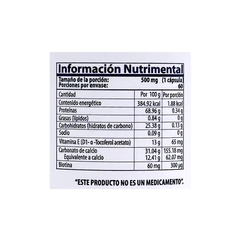 Biotina Vitamina E Y Calcio 60 Caps Bionat Natural Health
