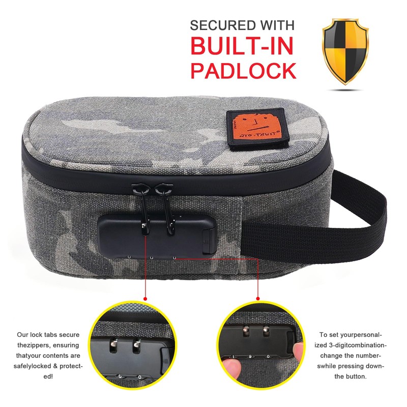 RYO TRUST Smell Proof Bag with Combination Lock, Odor Proof