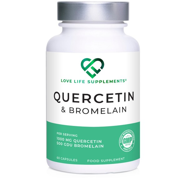 LOVE LIFE SUPPLEMENTS Quercetin & Bromelain Supplement | 60 Capsules