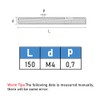 GUEEYUAW Threaded Rod M4 x 150 mm 304 Stainless Steel